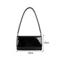 Simple Patent PU Leather Underarm Bags Women Solid Color Single Strap Shoulder Shopping Bags Ladies Flap Subaxillary Bags
