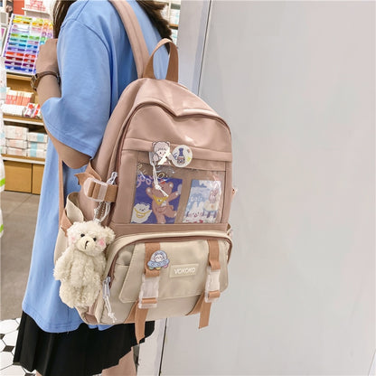 EnoPella Fashion Waterproof Women Backpack Teenager Girl Kawaii BookBag Laptop Rucksack Cute Student School Bag Mochila Female