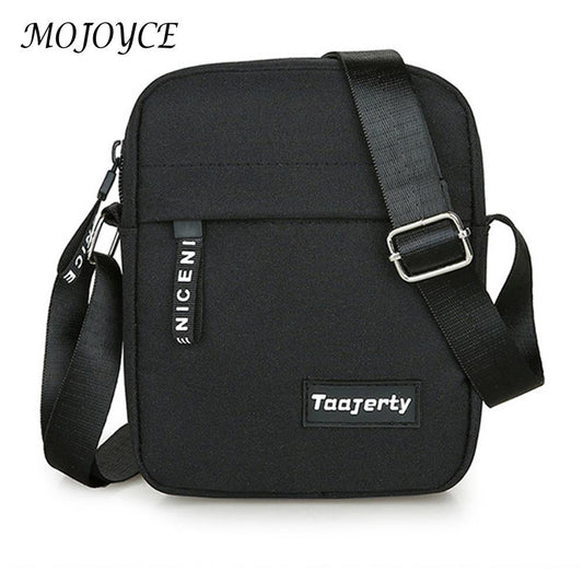 Men Shoulder Bags Pure Color Waterproof Nylon Cloth Sling Pack Messenger Bag Large Capacity Crossbody Bags for Casual Business