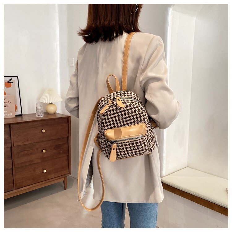 Fashion Backpacks Trendy Cool Backpacks for Women Large Capacity Leisure Bags Temperament Luxury Designer Bag New Plaid BookBag