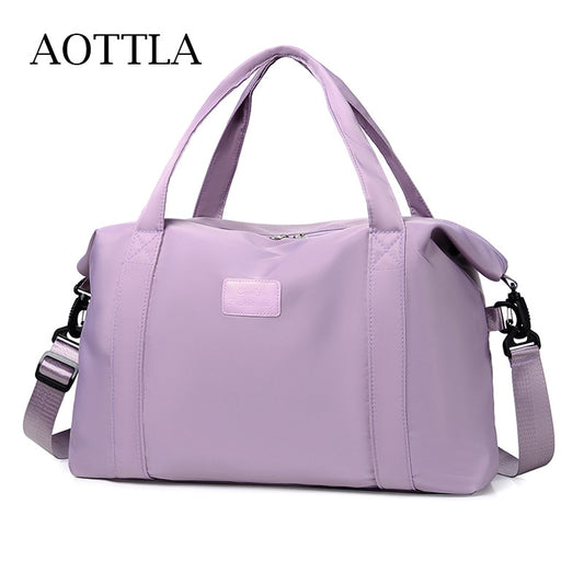 AOTTLA Large Travel Bag Waterproof Sports Fitness Bag Women Weekend Gym Bag Fashion Cool Yoga Bag Multifunctional Ladies Handbag