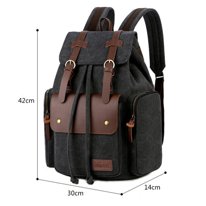 Canvas Backpack Men Travel Backpack Laptop Bag Trekking Rucksacks School Bag Large Capacity for Outdoors Camp Dropshipping