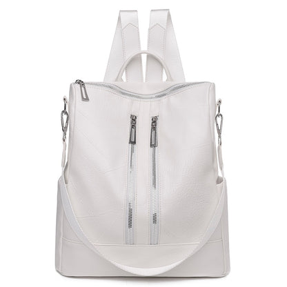 White Backpack For Women Leather Travel Rucksack Female Shoulder Book Bag multifunction Backbag ladies waterproof nylon bagpacks