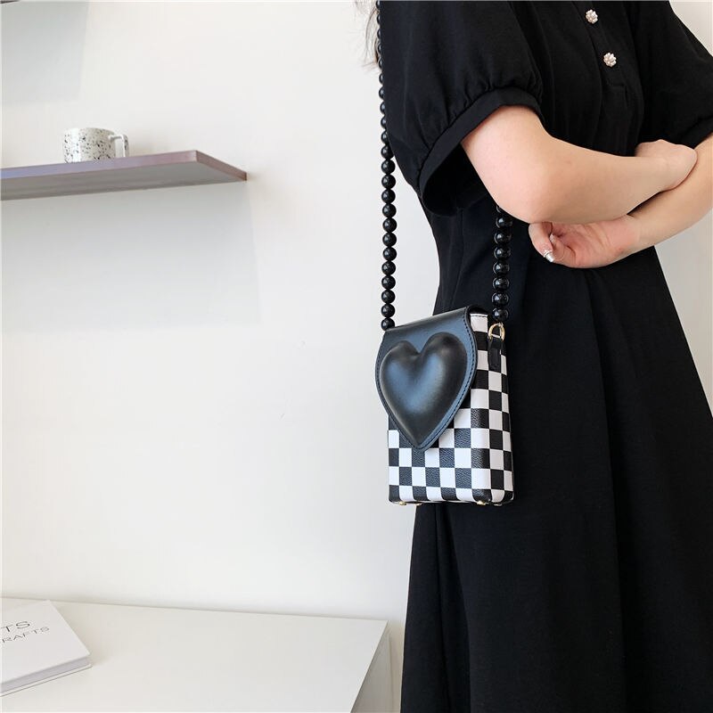 Spring Summer Bags Fashion Cute Niche Checkerboard Small Square Bag Fashion Phone Bag Crossbody Bags for Women Mini Tote Bag