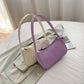 Soft PU Ladies Leather Bag Women Purple Underarm Bag Retro Solid Color Handbags Fashion Design Girls Small Shoulder Bags