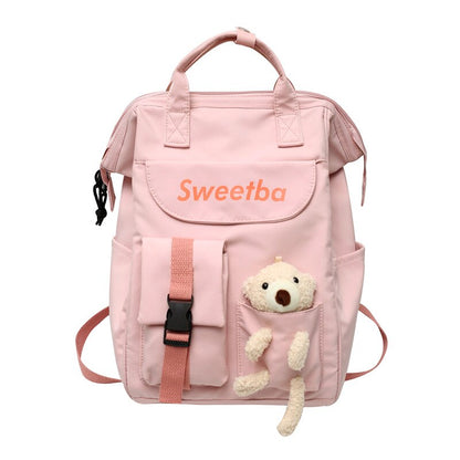 Women Green Laptop Book Bag New Girl Nylon Travel School Bag Kawaii Lady Student Backpack Trendy Female College Backpack Fashion