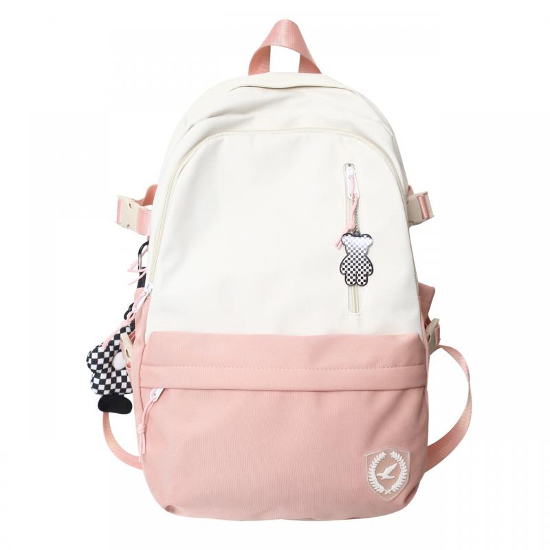 Panelled Pattern School Backpack Women&#39;s Backpacks for Teenagers Girls Large Capacity Casual Women Bag Schoolbag Mochila