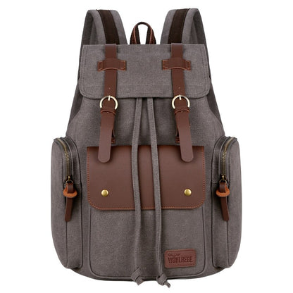 Canvas Backpack Men Travel Backpack Laptop Bag Trekking Rucksacks School Bag Large Capacity for Outdoors Camp Dropshipping