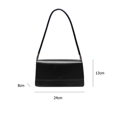 Simple Solid Color Women Shoulder Bags Totes PU Leather Fashion Flap Small Top-Handle Bags Female Casual Underarm Bags Handbags