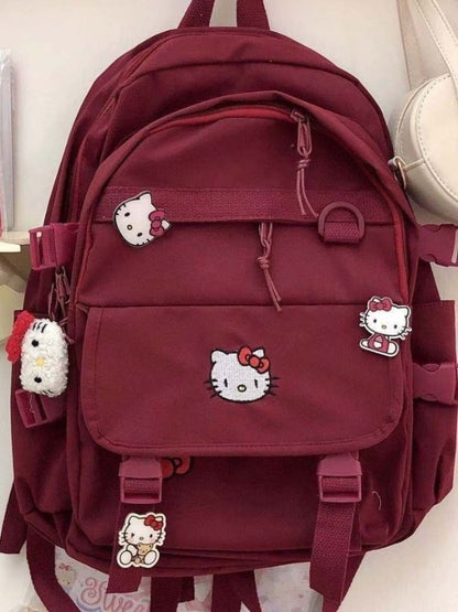 Backpacks for Women Cute Backpack High School Students Large Capacity Soft Girl Cute Hello Kitty Backpack Campus Schoolbag Women