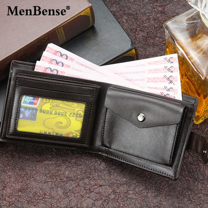 New Genuine Leather Men Wallets Premium Product Real Cowhide Wallets for Man Short Black Walet Portefeuille Homme Business