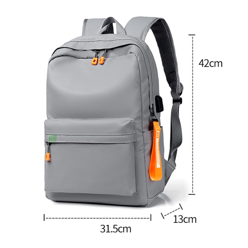 Simple Lightweight Urban Man Travel Backpack USB Backpacks for Men Waterproof Male 14 Inch Laptop Bag Trend Mens School Bookbag