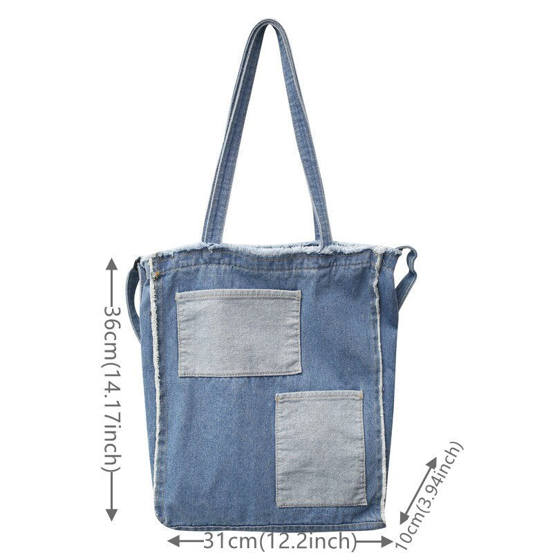 Women Denim Shoulder Bag High Quality Casual Ladies Large Travel Top-handle Bags Tote Famous Brand Crossbody Bag