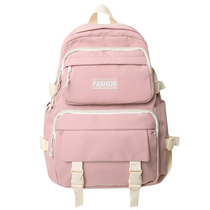 Laptop Backpacks Nylon Backpack Multi-pocket Multifunction Waterproof  Large Capacity Solid Color Women Bag School Backpack