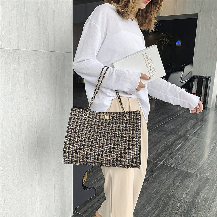 Luxury designer PU leather female chain shoulder bag high quality large capacity ladies crossbody bags for women messenger bags