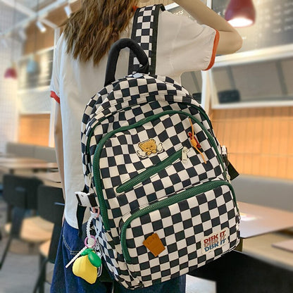 Male Female Plaid Laptop College Backpack Ladies Fashion Travel Book Bag Women Men School Bags Boy Girl Student Backpack Leisure