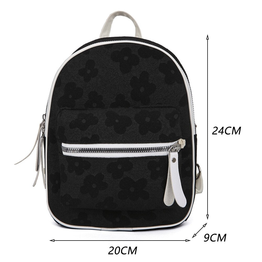 Creative Backpack Flower Nylon Cute Girl Travel Crossbody Messenger Bags for Student School Travel Backpacks