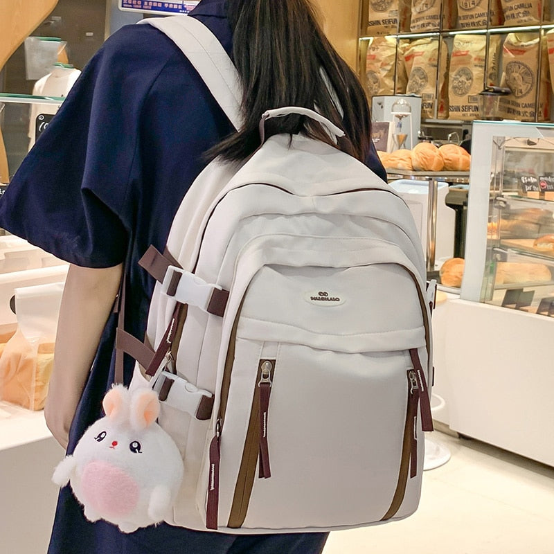 Trendy Female Travel College Backpack Women Cute Laptop School Bag Cool Nylon Fashion Girl Book Packet Ladies Leisure Kawaii Bag