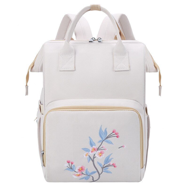 Large Capacity Women Mommy Bags Waterproof Baby Care Backpack Flower Embroidery Women Backpacks Outdoor Travel Baby Nappy Bags