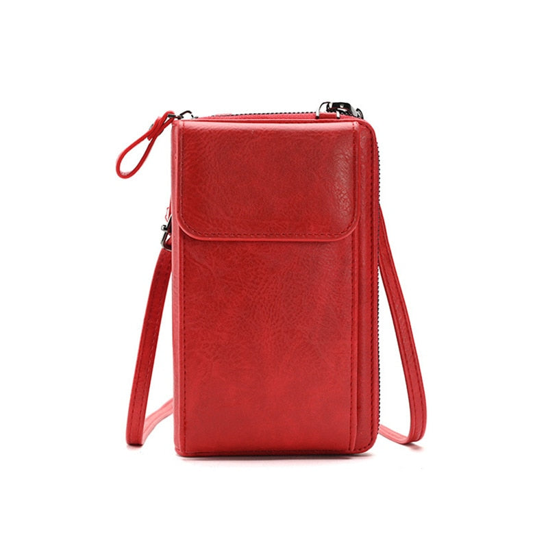 Fashion Women Wallets Dull Polish Leather Wallet Double Zipper Day Clutch Purse Wristlet Portefeuille Handbags Carteira Feminina