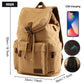 TANGHAO Canvas Backpack Unisex Vintage Casual Rucksack 14inch Laptop Backpack W/ USB Charging Port Schoolbag Student Mochia