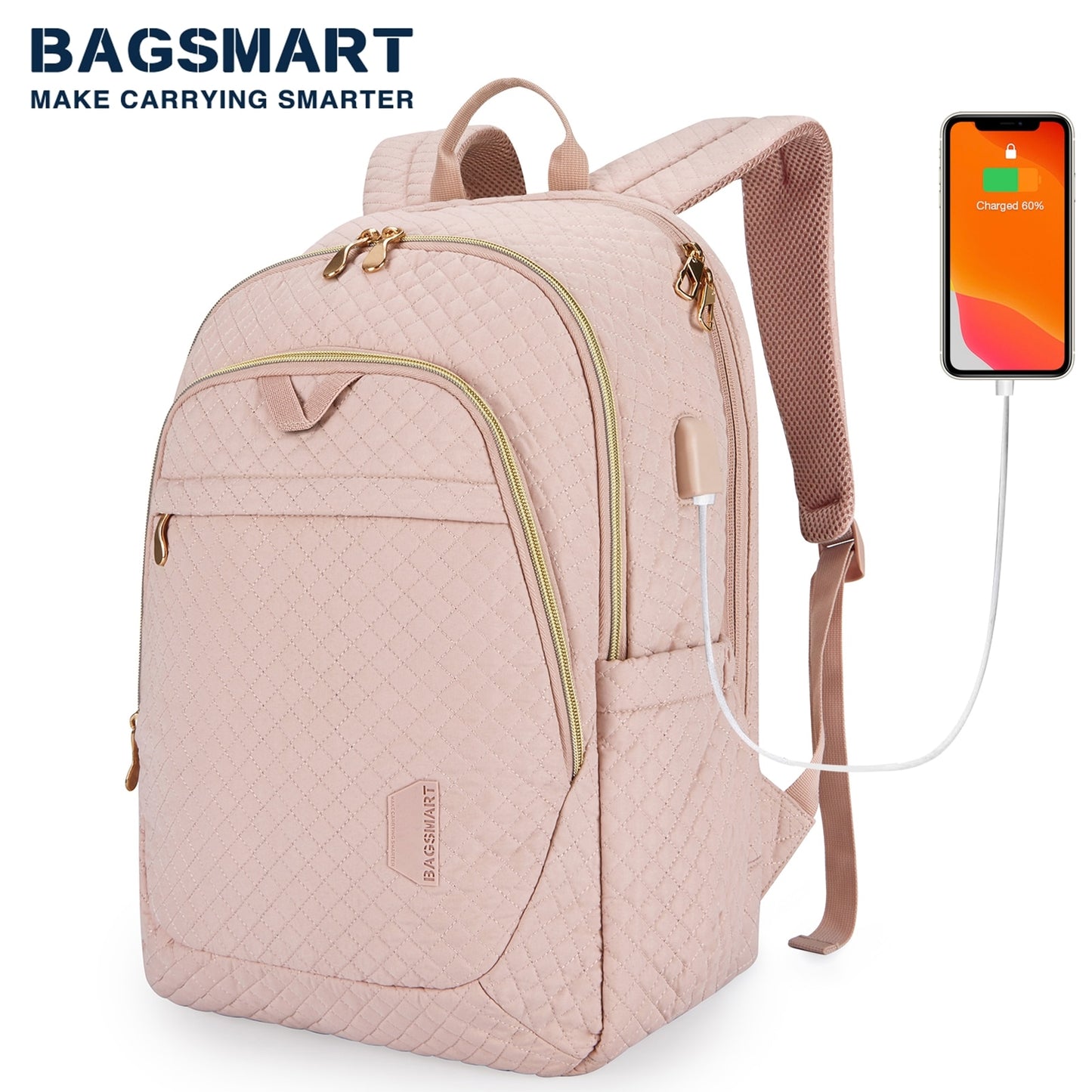 Women&#39;s Backpack BAGSMART Business Laptop Backpacks with USB Charging Port Waterproof Schoolbag Dropshipping 50% MSRP Wholesale