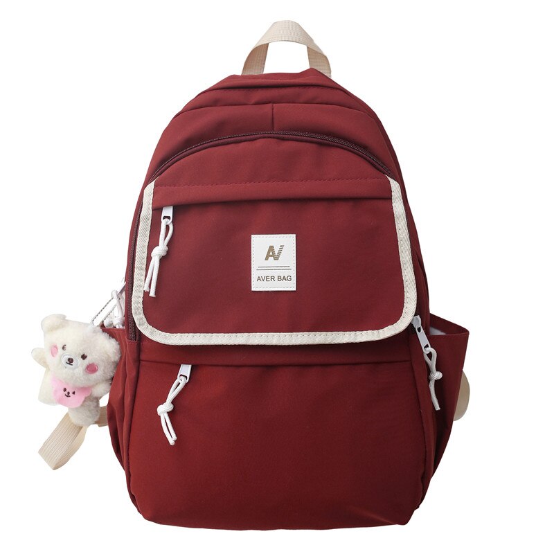 New College Women Waterproof Nylon Backpack Female Large Capacity Travel Bag Korean Vintage Girl Shoulder Bags Schoolbag Mochila