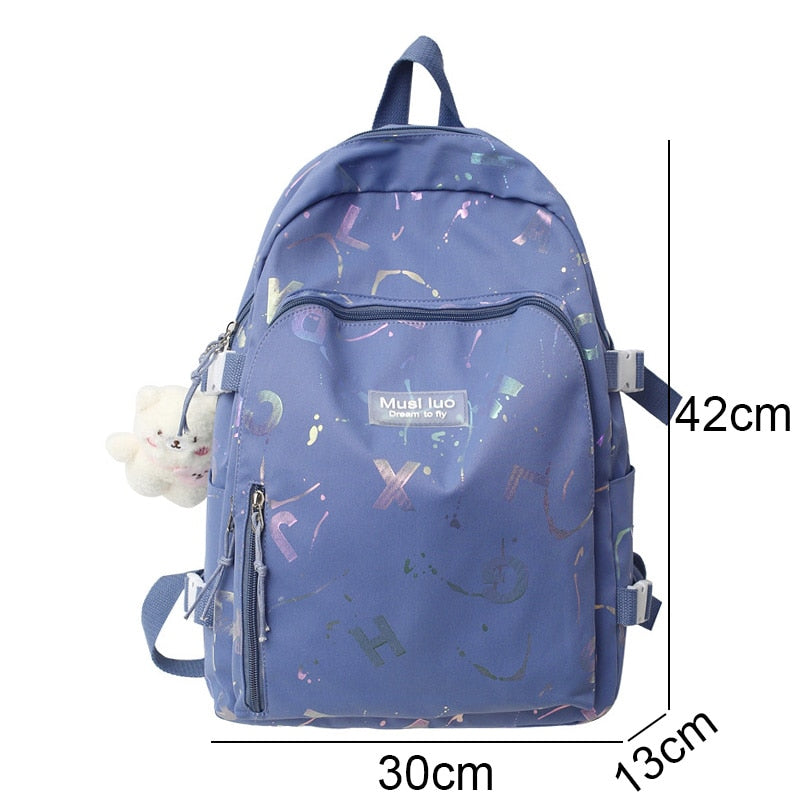 Girl Travel White Book Laptop Backpack New Female Trendy Color Student Bag Fashion Ladies College Backpack Cool Women School Bag