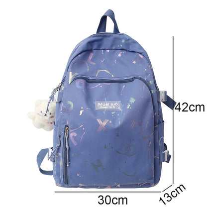 Girl Travel White Book Laptop Backpack New Female Trendy Color Student Bag Fashion Ladies College Backpack Cool Women School Bag