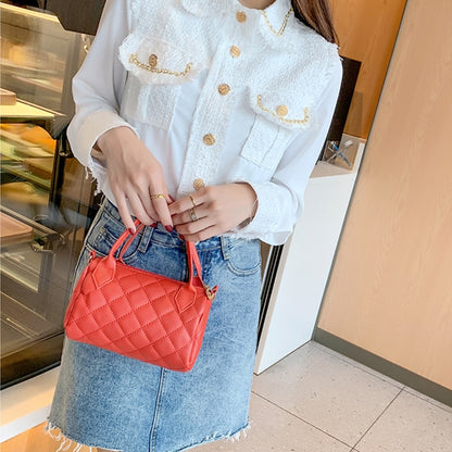 Fashion Lingge Embroidery Crossbody Small Square Bag New Hand Bag Women&#39;s Korean Fashion Niche Single Shoulder Messenger Bag