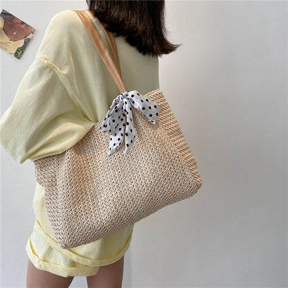 Knitted Straw Bag Women bolso mujer Satchel Crossbody Shoulder Handbags for Women Female Messenger Bucket Bags