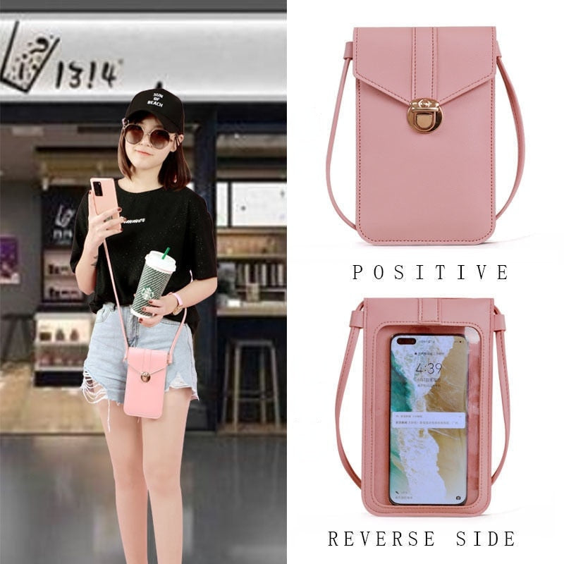 Ladies Touch Screen Cell Phone Purse Smartphone Wallet PU Leather Shoulder Strap Handbag Women Bag Fashion mobile wallet