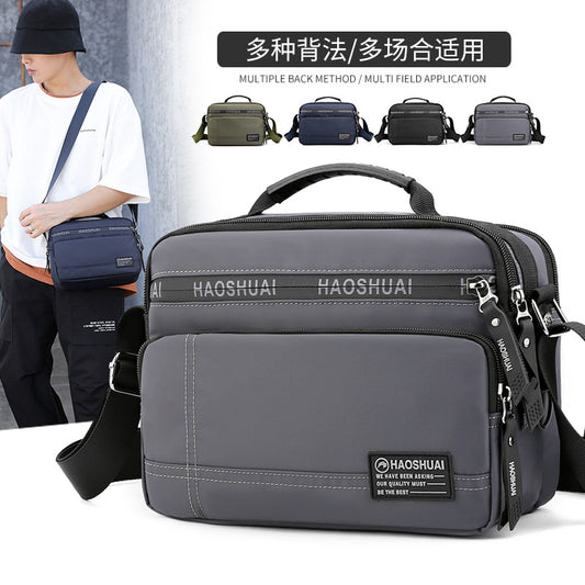 Men&#39;s Shoulder Bag Waterproof Nylon Cloth Wear-Resistant Multifunctional Men&#39;s Anti-theft Close-fitting Bag Messenger Travel Bag