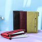 Contacts Genuine Leather Wallet For Women Clutch Long Bifold Female Purses Double Zipper Pocket Card Holder Wallets Money Bag