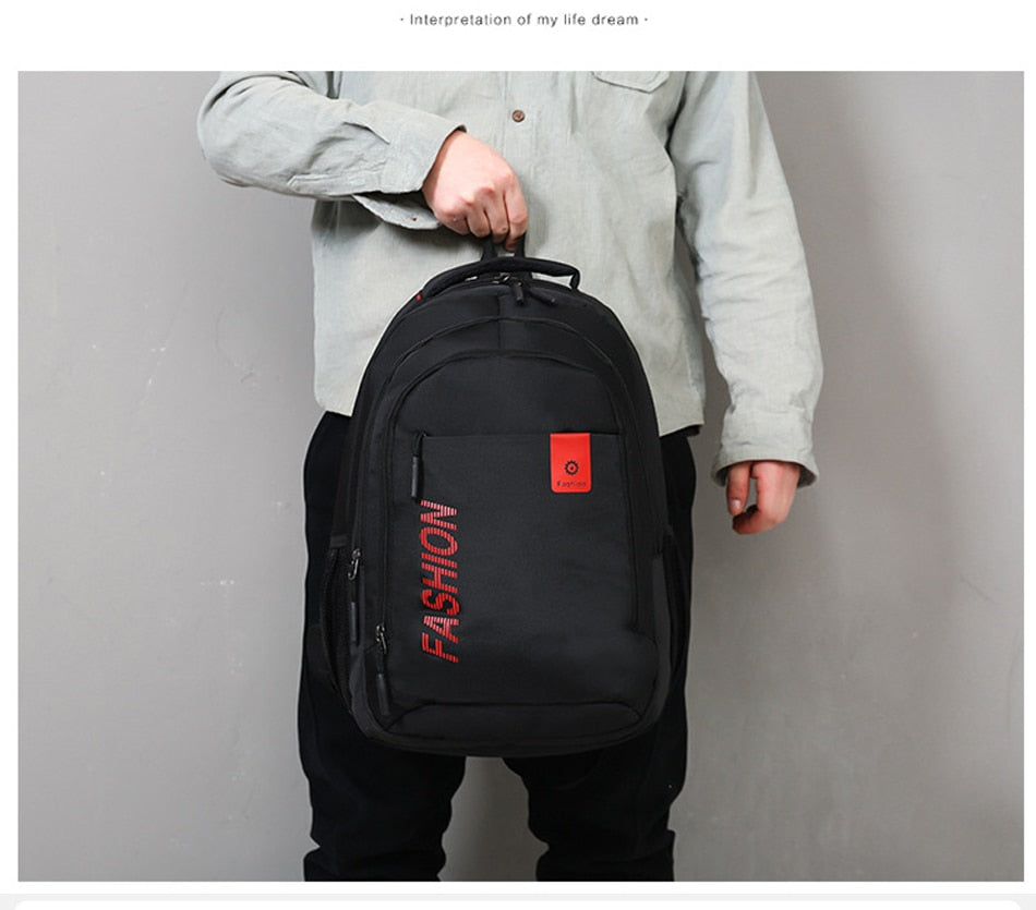 Waterproof Travel Backpacks for Men Polyester Large Capacity 15.6 Laptop Fashion Rucksack Zipper Bag Girls and Boys School Bags