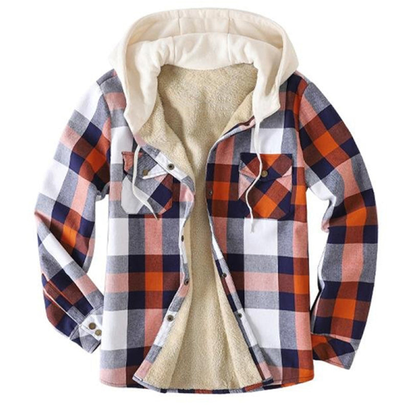 xiangtuibao - Mens Winter Plaid Thick Casual Jacket