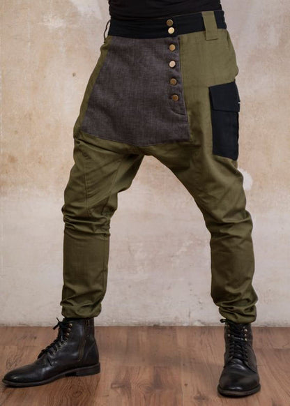 xiangtuibao - Design Men's Button Splicing Casual Pants