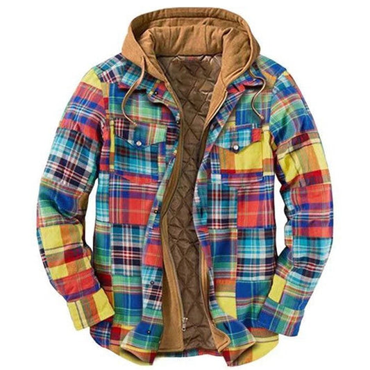 xiangtuibao - Mens Plaid Thick Woolen Casual Jacket