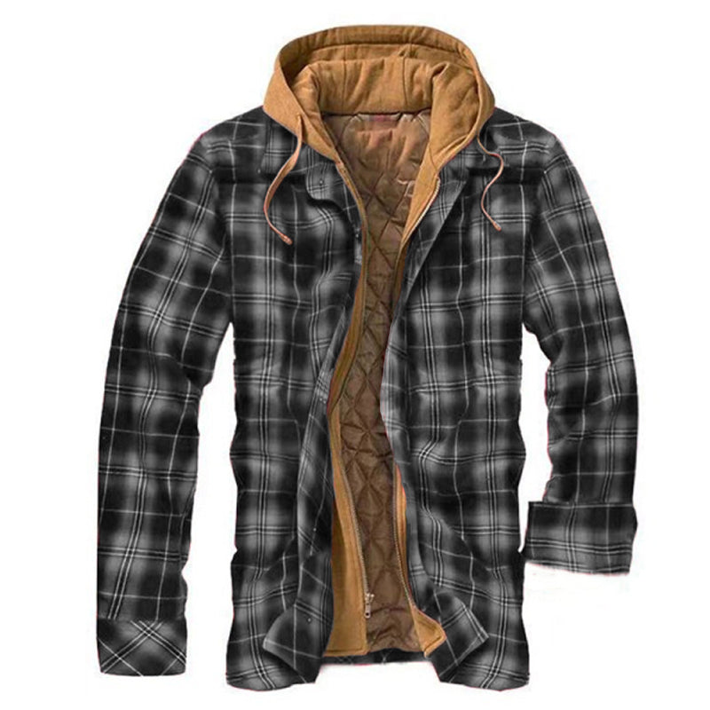 xiangtuibao - Mens Winter Plaid Thick Casual Jacket