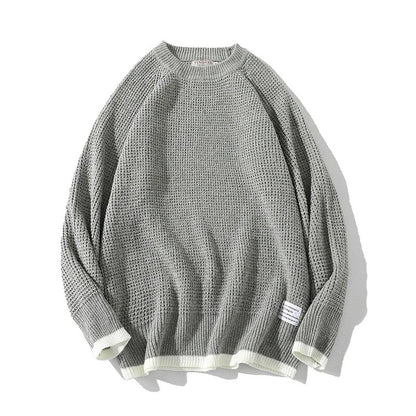 xiangtuibao - High Quality Basic Crewneck Sweaters for Men Autumn Fashion Trends Clothing Teenage Oversized Knitted Pullover Tops Streetwear