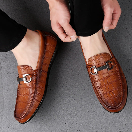 Men Loafers Real Leather Shoes Fashion Men Boat Shoes Brand Men Casual Leather Shoes Male Flat Shoes  New Big Size 45 C4