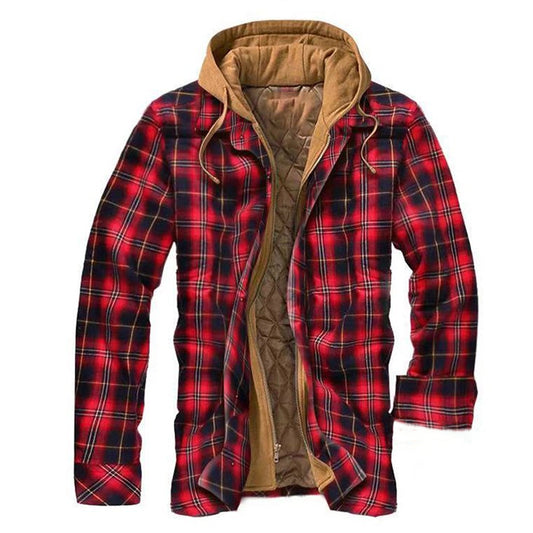 xiangtuibao - Mens Winter Plaid Thick Casual Jacket