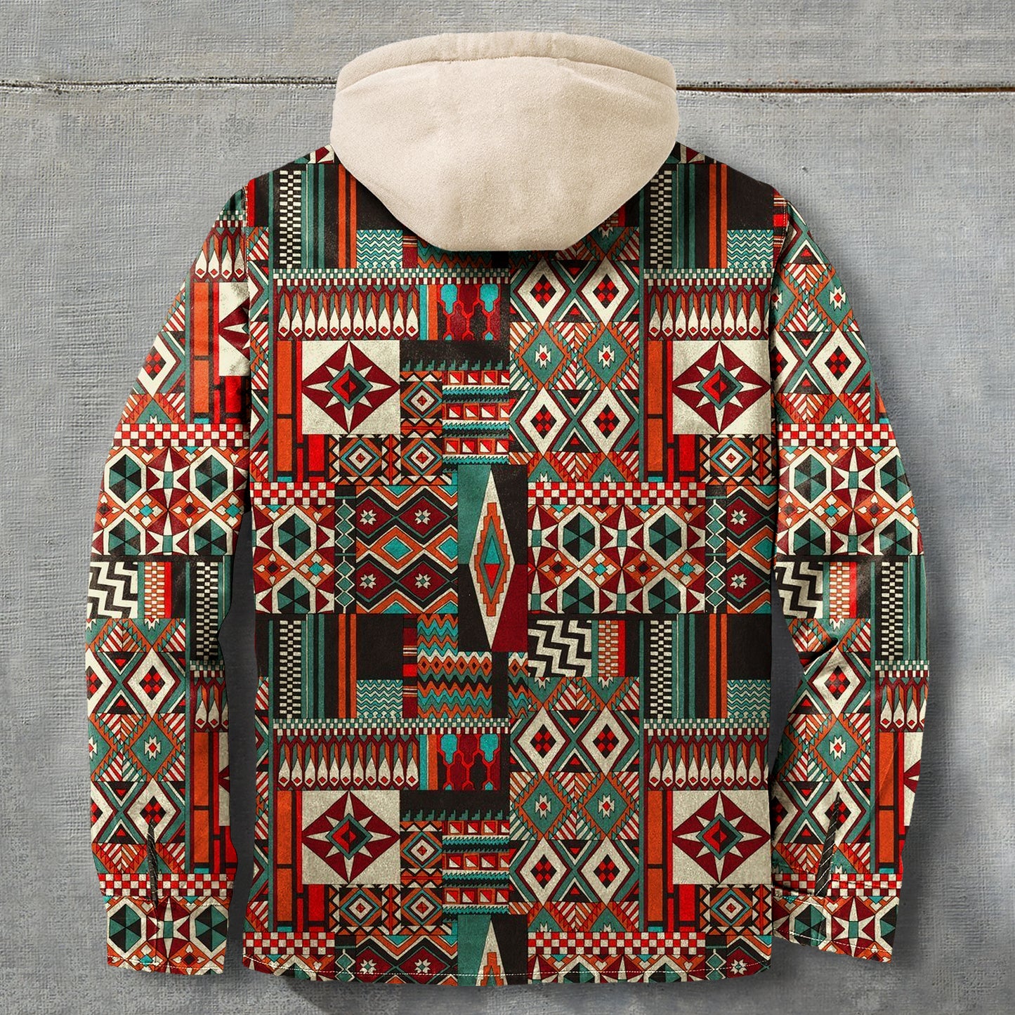 xiangtuibao - Men's Autumn & Winter Outdoor Casual Vintage Ethnic Print Hooded Jacket