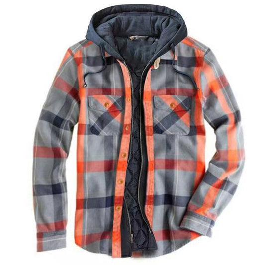 xiangtuibao - Mens Winter Plaid Thick Casual Jacket