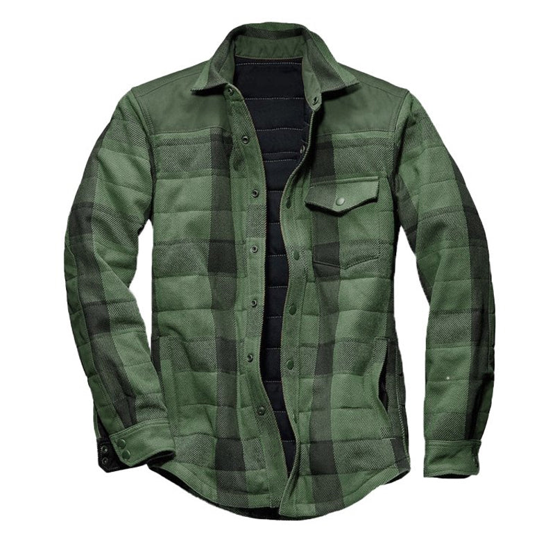 xiangtuibao - Mens Plaid Thick Plush Casual Jacket